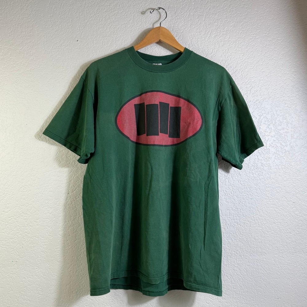Vintage Black Flag SST Records T-Shirt Jerzees XL Green Punk Rock Band Tee